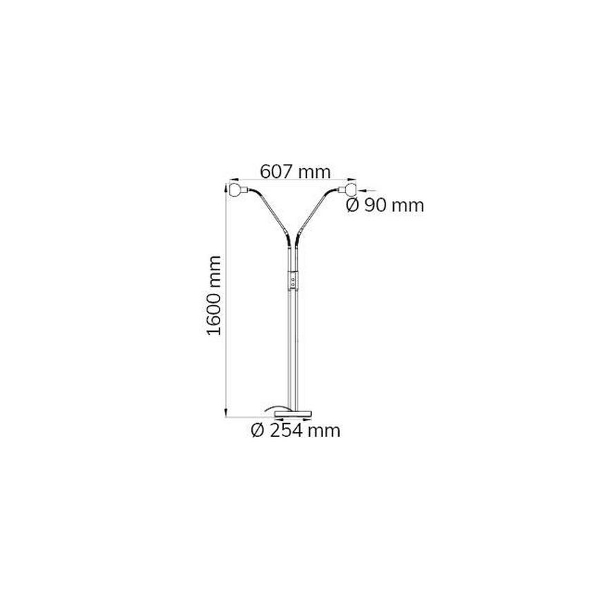 Wofi 307102640000 - LED Hämardatav põrandalamp NOIS 2xLED/5W/230V