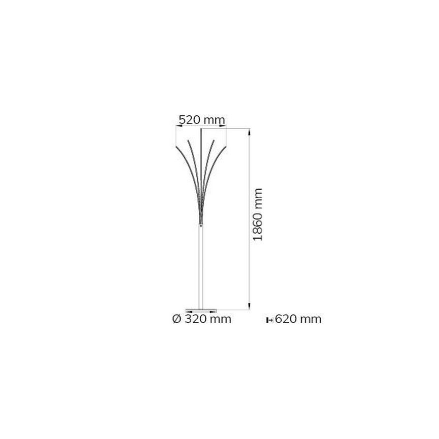 Wofi 3194.05.01.6000 - LED Hämardatav põrandalamp LINEE 5xLED/7,2W/230V