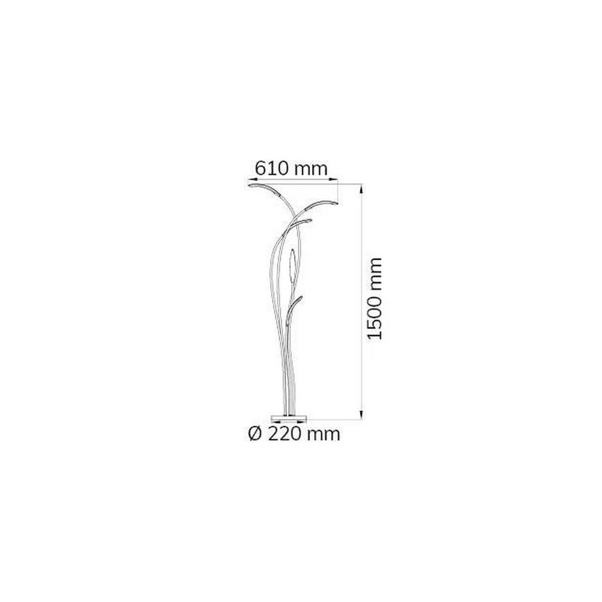Wofi 3326.05.01.5000 - LED Hämardatav põrandalamp HAMPTON 5xLED/5,2W/230V + kaugjuhtimispult