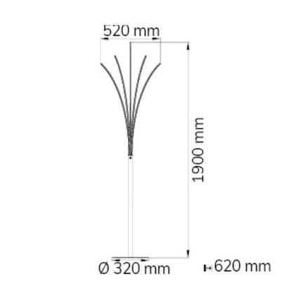 Wofi 3557.05.01.0000 - LED Hämardatav põrandalamp BENETT LED/24W/230V