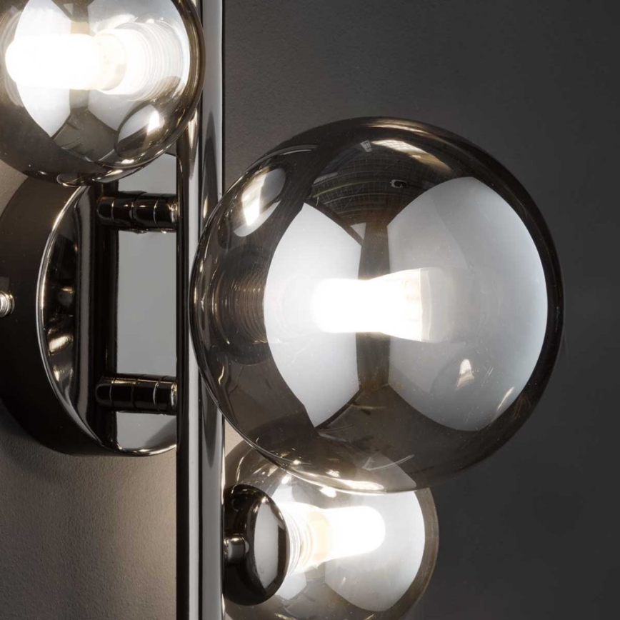 Wofi 4014.03.24.9000 - LED Seinavalgusti VILLA 3xG9/3W/230V must/läikiv kroom
