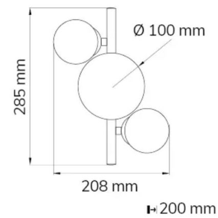 Wofi 4014.03.24.9000 - LED Seinavalgusti VILLA 3xG9/3W/230V must kroom