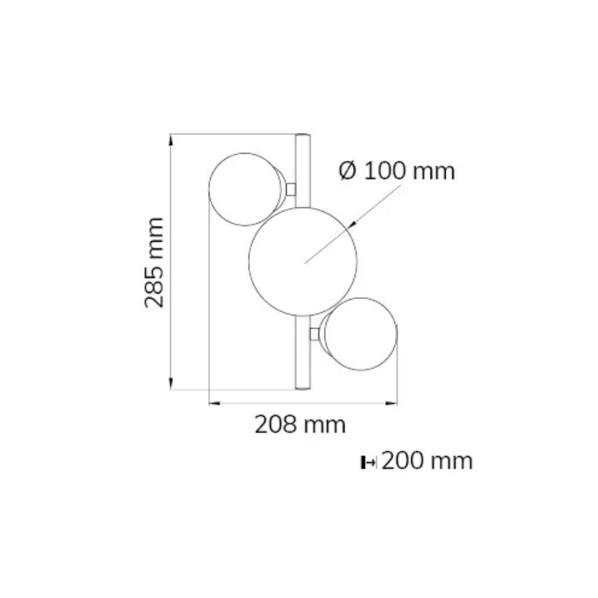 Wofi 4014.03.24.9000 - LED Seinavalgusti VILLA 3xG9/3W/230V must/läikiv kroom