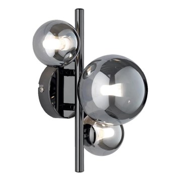 Wofi 4014.03.24.9000 - LED Seinavalgusti VILLA 3xG9/3W/230V must/läikiv kroom
