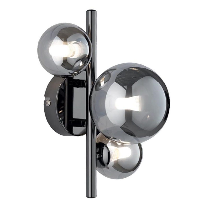 Wofi 4014.03.24.9000 - LED Seinavalgusti VILLA 3xG9/3W/230V must/läikiv kroom