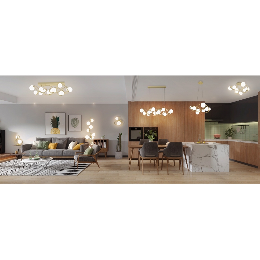Wofi 4014-201 - LED Seinavalgusti NANCY 2xG9/3,5W/230V kuldne/valge