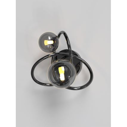 Wofi 4014-205 - LED Seinavalgusti NANCY 2xG9/3,5W/230V must/läikiv kroom