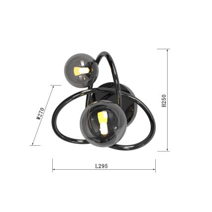 Wofi 4014-205 - LED Seinavalgusti NANCY 2xG9/3,5W/230V must/läikiv kroom