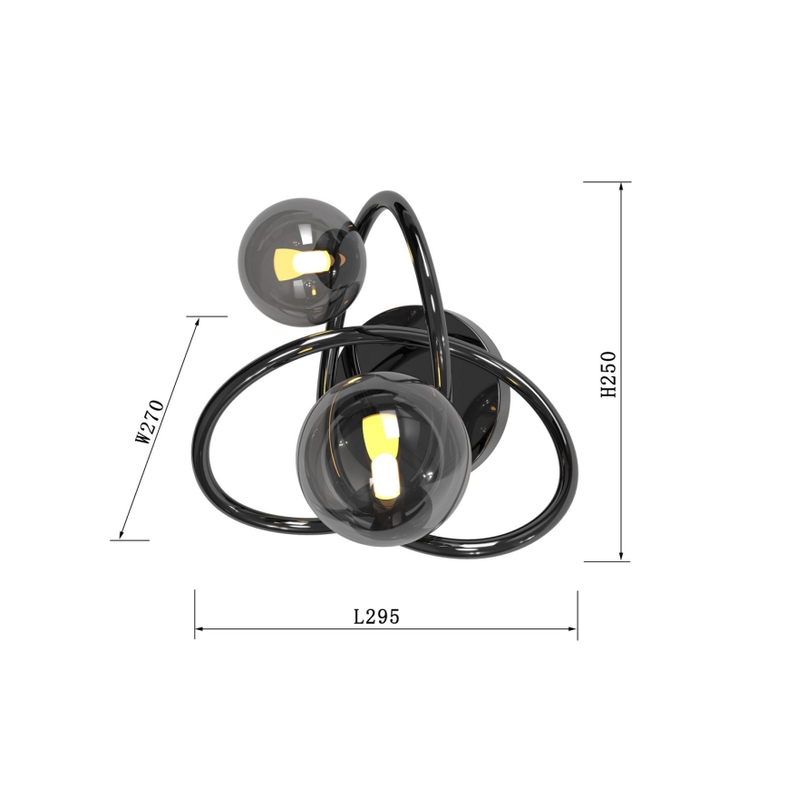 Wofi 4014-205 - LED Seinavalgusti NANCY 2xG9/3,5W/230V must/läikiv kroom