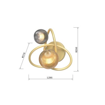 Wofi 4015-204 - LED Seinavalgusti METZ 2xG9/3,5W/230V kuldne/hall