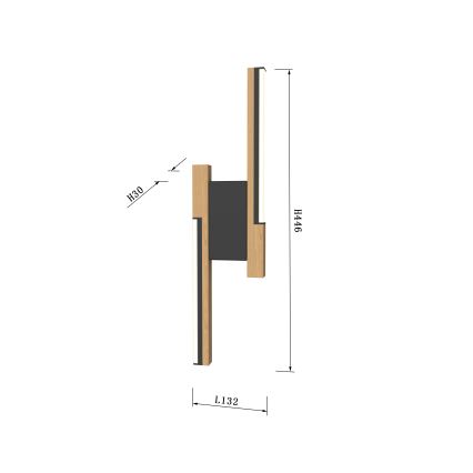 Wofi 4031-206- LED Hämardatav seinavalgusti PALERMO 11W/230V puit/must