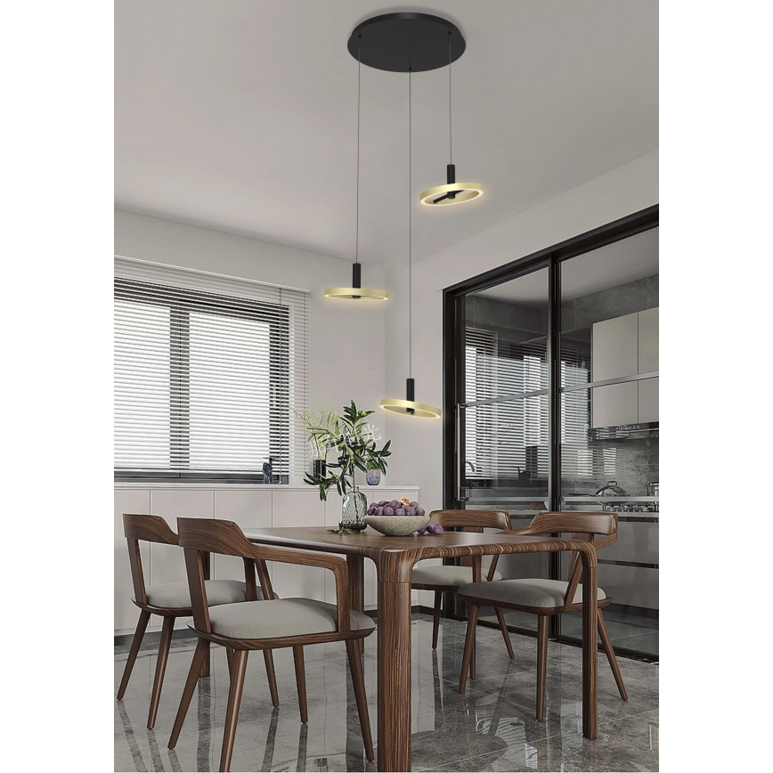 Wofi 5016-304 - LED Hämardatav lühter BREST LED/26W/230V must/kuldne