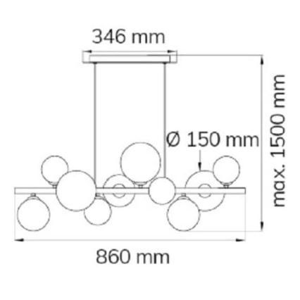 Wofi 6014.10.14.9000 - LED Lühter VILLA 10xG9/3W/230V kuldne