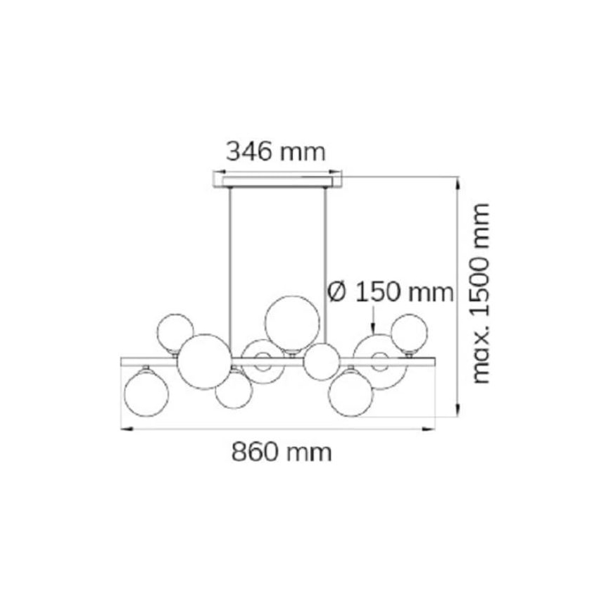 Wofi 6014.10.14.9000 - LED Lühter VILLA 10xG9/3W/230V kuldne