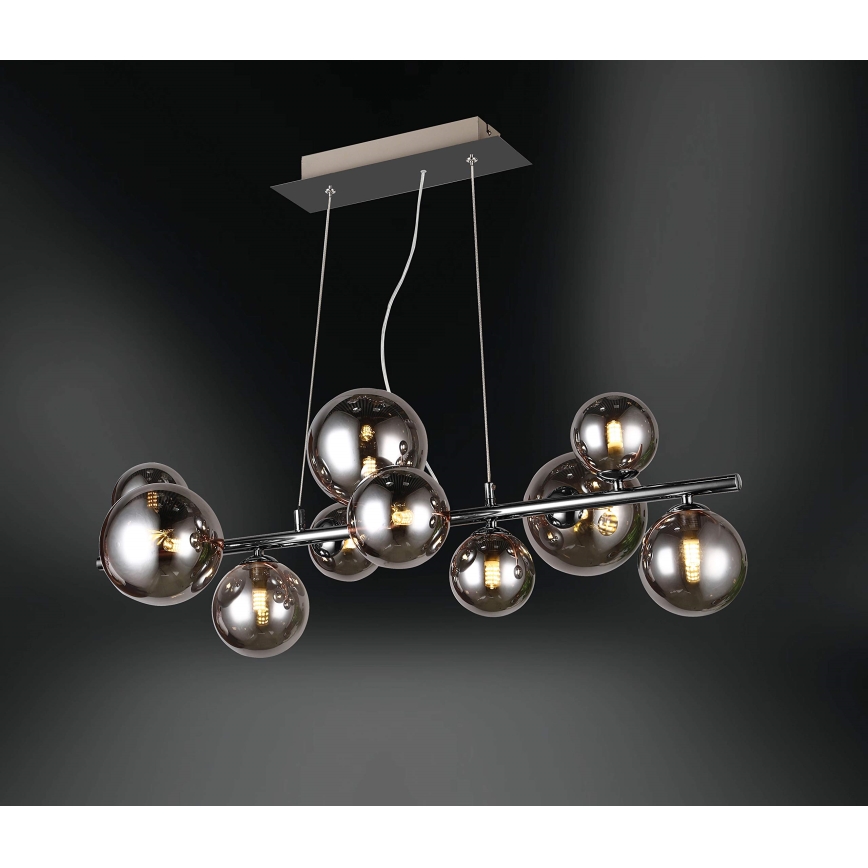 Wofi 6014.10.24.9000 - LED Lühter VILLA 10xG9/3W/230V must/läikiv kroom