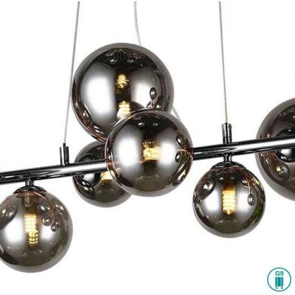 Wofi 6014.10.24.9000 - LED Lühter VILLA 10xG9/3W/230V must/läikiv kroom