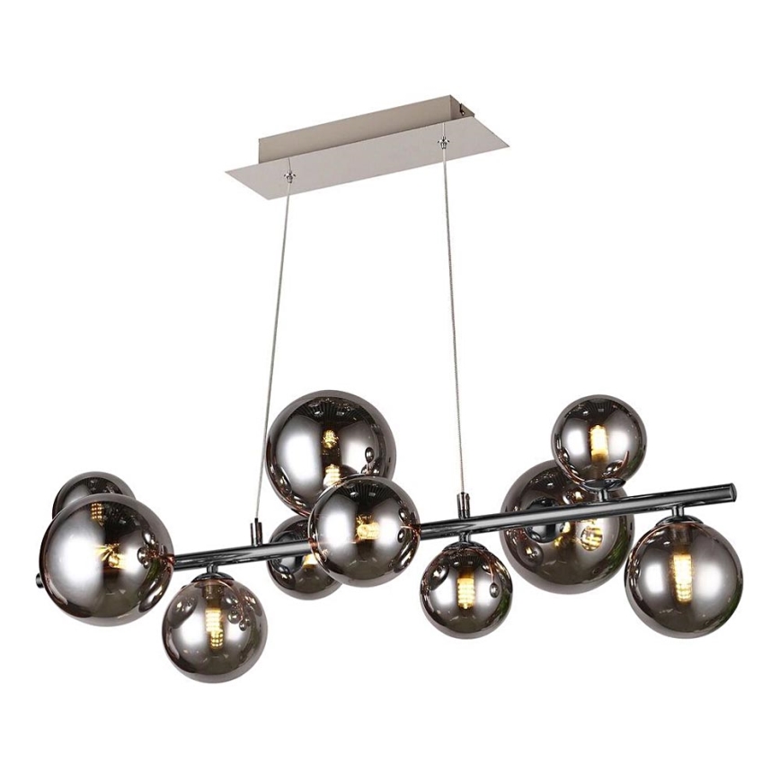 Wofi 6014.10.24.9000 - LED Lühter VILLA 10xG9/3W/230V must/läikiv kroom