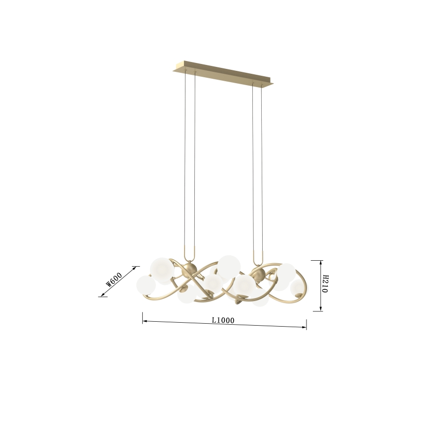 Wofi 7014-1401 - LED Lühter NANCY 14xG9/3,5W/230V kuldne/valge