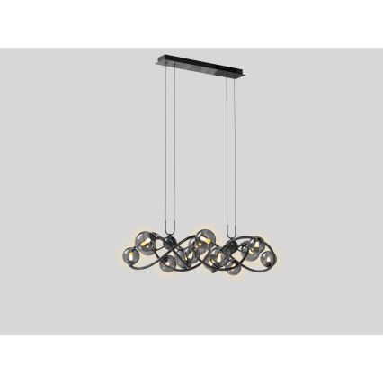 Wofi 7014-1405 - LED Lühter NANCY 14xG9/3,5W/230V must/läikiv kroom