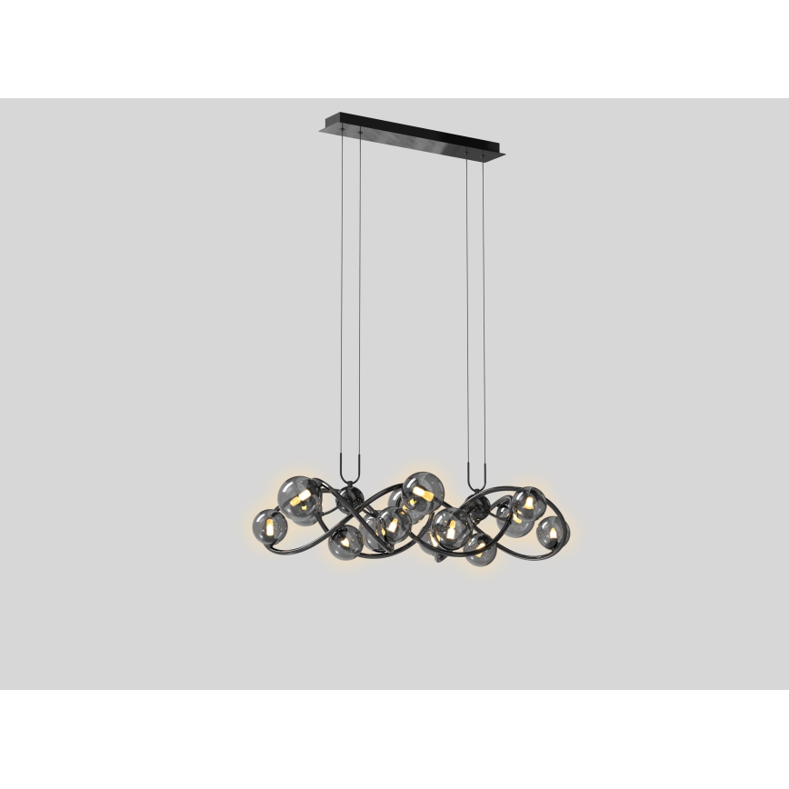 Wofi 7014-1405 - LED Lühter NANCY 14xG9/3,5W/230V must/läikiv kroom