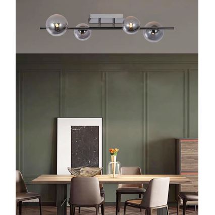 Wofi 7014-405W - LED Pinnale kinnitatav lühter VILLA 4xG9/3W/230V must