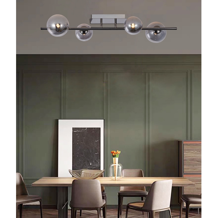Wofi 7014-405W - LED Pinnale kinnitatav lühter VILLA 4xG9/3W/230V must