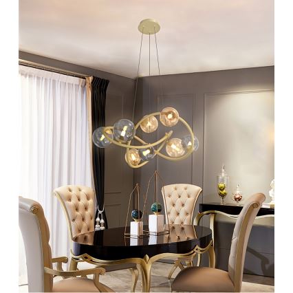 Wofi 7014-804 - LED Lühter NANCY 8xG9/3,5W/230V kuldne/hall