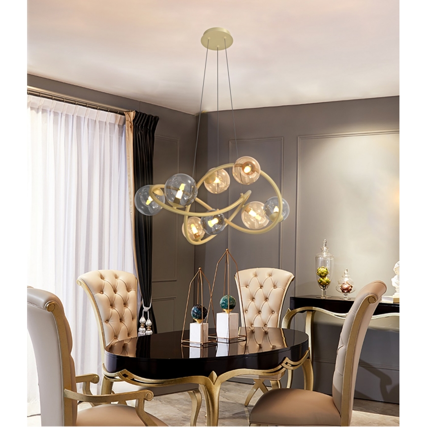 Wofi 7014-804 - LED Lühter NANCY 8xG9/3,5W/230V kuldne/hall