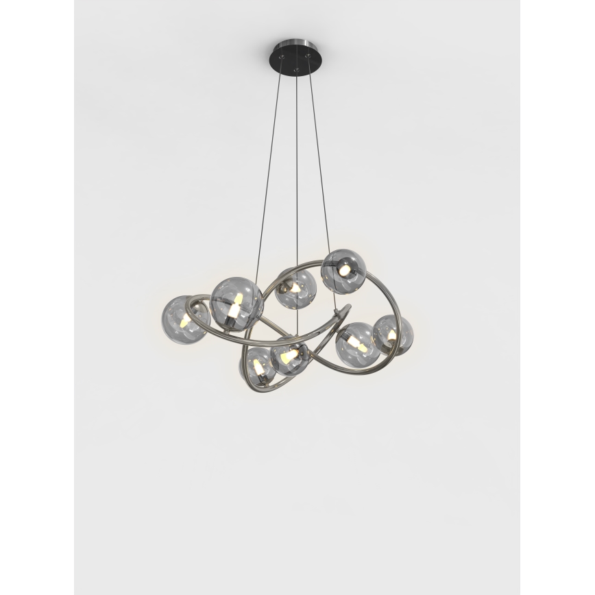 Wofi 7014-805 - LED Lühter NANCY 8xG9/3,5W/230V must/läikiv kroom