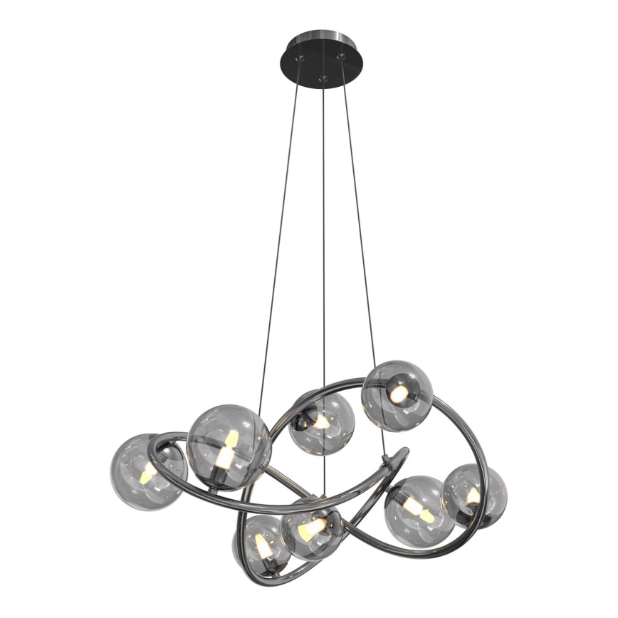 Wofi 7014-805 - LED Lühter NANCY 8xG9/3,5W/230V must/läikiv kroom