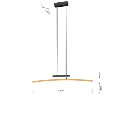 Wofi 7020-106 - LED Hämardatav lühter BOLOGNA LED/27W/230V