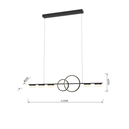 Wofi 7030-702 - LED Hämardatav lühter MESSINA LED/57W/230V must