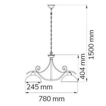 Wofi 7128.02.09.0000 - Lühter LACCHINO 2xE27/60W/230V