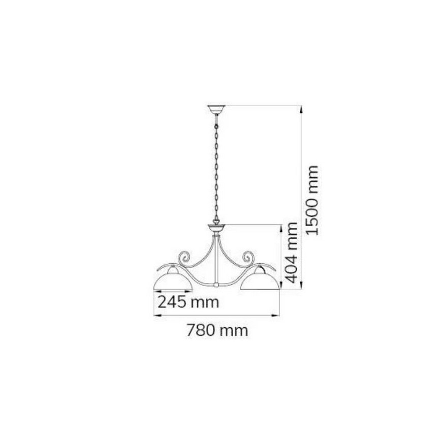 Wofi 7128.02.09.0000 - Lühter LACCHINO 2xE27/60W/230V