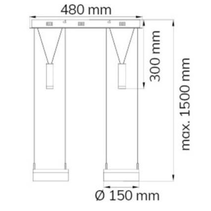 Wofi 7263.04.54.6000 - LED Hämardatav lühter JETTE 2xLED/7,5W/230V + 2xLED/1W