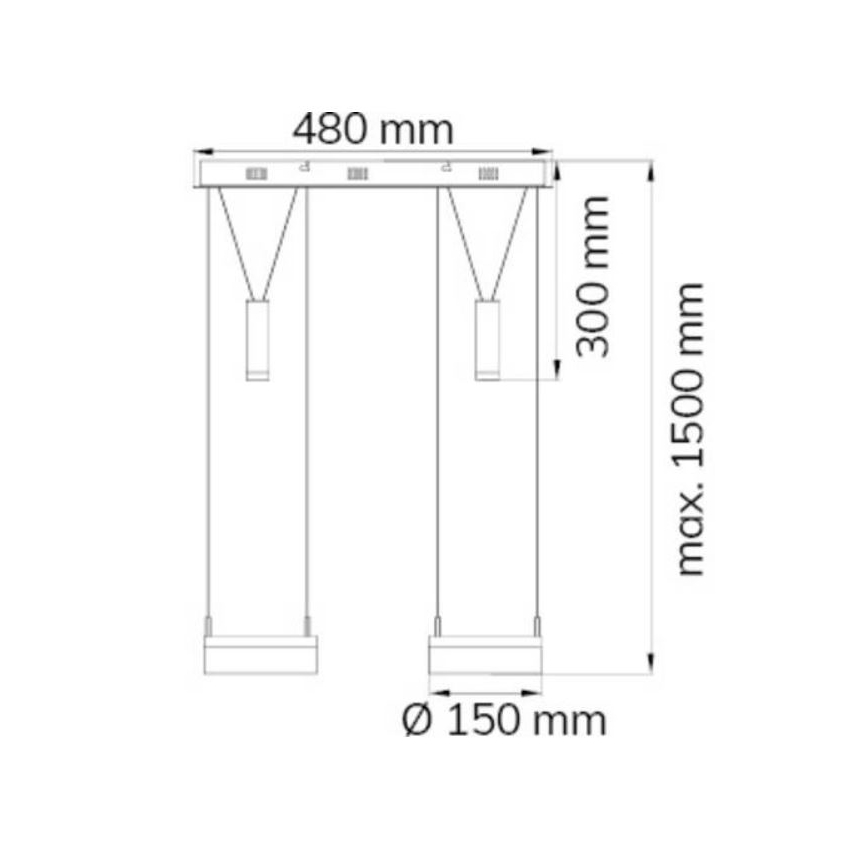 Wofi 7263.04.54.6000 - LED Hämardatav lühter JETTE 2xLED/7,5W/230V + 2xLED/1W