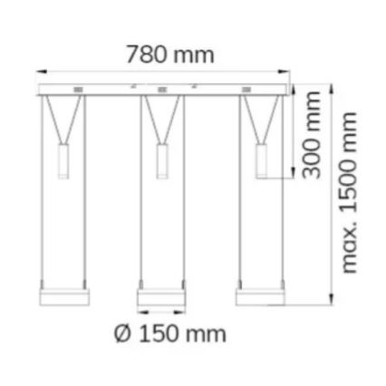 Wofi 7263.06.54.6000 - LED Hämardatav lühter JETTE 3xLED/7,5W/230V + 3xLED/1W