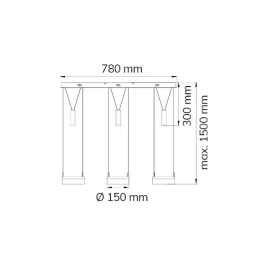 Wofi 7263.06.54.6000 - LED Hämardatav lühter JETTE 3xLED/7,5W/230V + 3xLED/1W