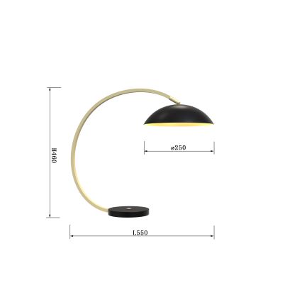 Wofi 8001-104 - LED Puutetundlik hämardatav laualamp ROSCOFF LED/10,5W/230V must/kuldne