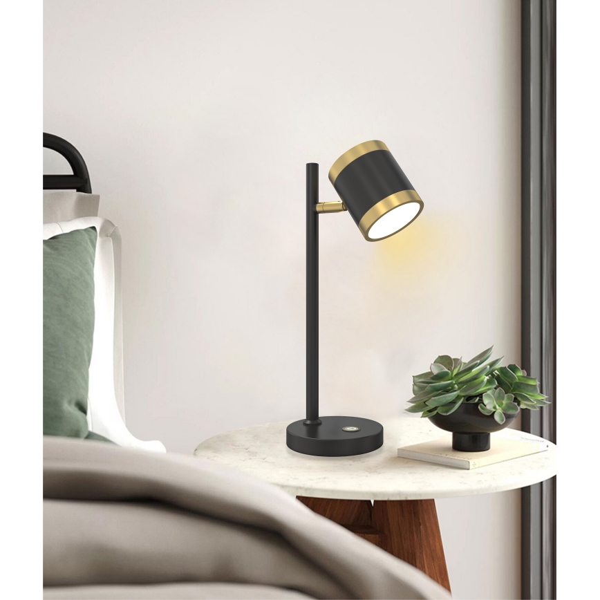 Wofi 8003-104S - LED Hämardatav laualamp TOULOUSE LED/10W/230V must/kuldne