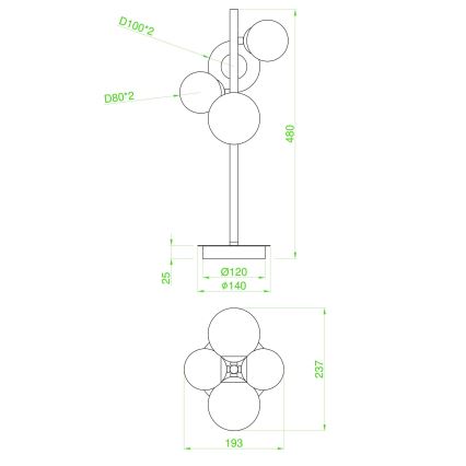 Wofi 8014.04.24.9000 - LED Laualamp VILLA 4xG9/3W/230V must