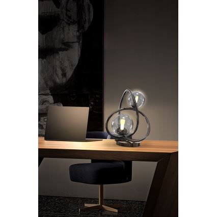 Wofi 8014-205 - LED Laualamp NANCY 2xG9/3,5W/230V must/läikiv kroom