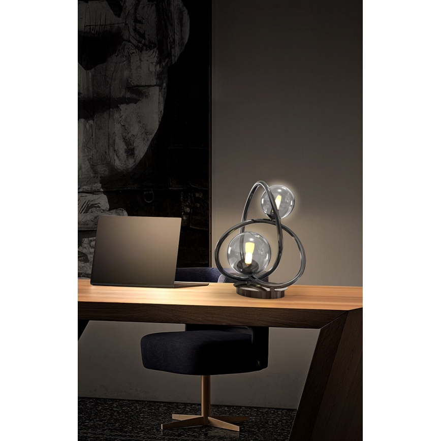 Wofi 8014-205 - LED Laualamp NANCY 2xG9/3,5W/230V must/läikiv kroom