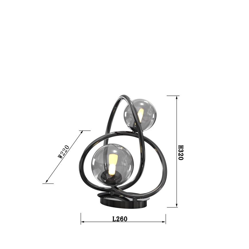 Wofi 8014-205 - LED Laualamp NANCY 2xG9/3,5W/230V must/läikiv kroom