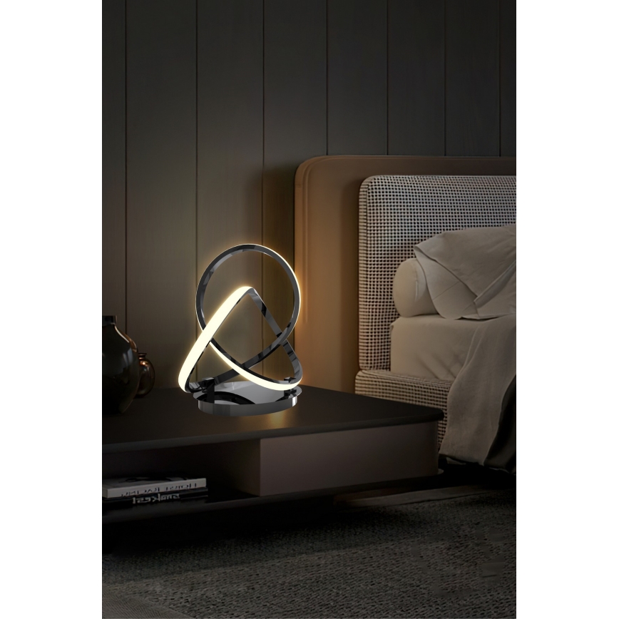 Wofi 8134-105 - LED Puutetundlik hämardatav laualamp INDIGO LED/10,5W/230V must/läikiv kroom