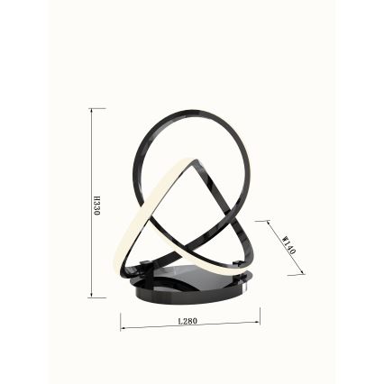 Wofi 8134-105 - LED Puutetundlik hämardatav laualamp INDIGO LED/10,5W/230V must/läikiv kroom