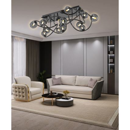 Wofi 9014-1205 - LED Pinnale kinnitatav lühter NANCY 12xG9/3,5W/230V must/läikiv kroom