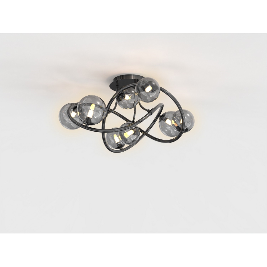 Wofi 9014-805 - LED Pinnale kinnitatav lühter NANCY 8xG9/3,5W/230V must/läikiv kroom