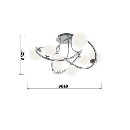 Wofi 9014-807 - LED Pinnale kinnitatav lühter NANCY 8xG9/3,5W/230V läikiv kroom