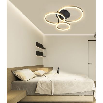 Wofi 9049-401 - LED Hämardatav pinnale kinnitatav lühter PERPIGNAN LED/51W/230V kuldne